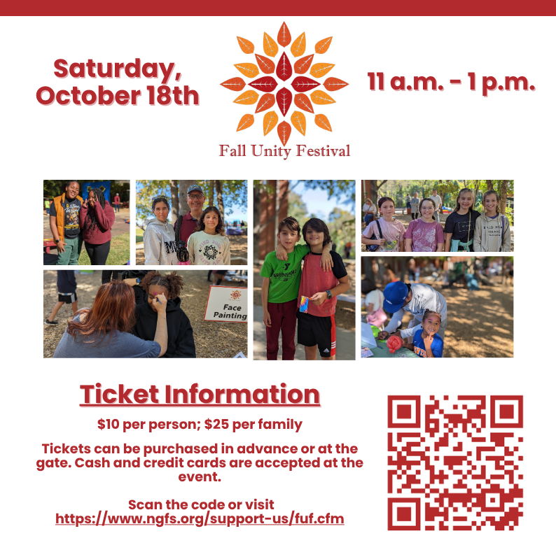 Fall Unity Festival Saturday, October 18, 11 a.m.-1 p.m., Click below for tickets